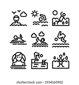 swimming icon or logo isolated sign symbol vector illustration - Collection of high quality black style vector icons
