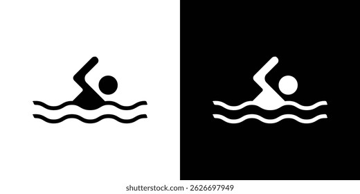 Ícone de natação para design de interface do usuário do aplicativo móvel da Web de logotipo.