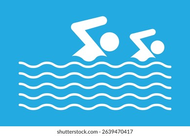 swimming icon. Swimming man in the water icon. Simple glyph vector of universal set icons for UI and UX, website or mobile application. Vector illustration design.