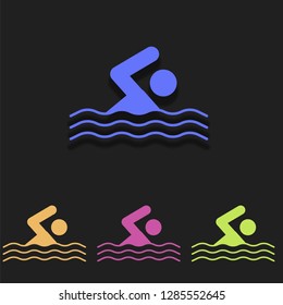 swimming icon in multi color. Simple glyph vector of Ban set for UI and UX, website or mobile application on white background