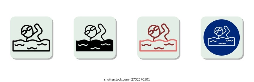 Swimming Icon Multi Style Vector Illustration