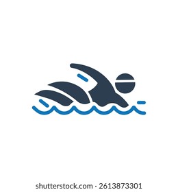 Swimming Icon On White Background