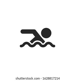 Swimming Icon on white. Vector illustration