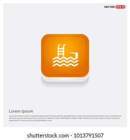 Swimming Icon Orange Abstract Web Button