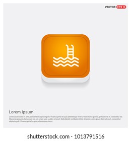 Swimming Icon Orange Abstract Web Button