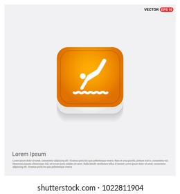Swimming Icon Orange Abstract Web Button