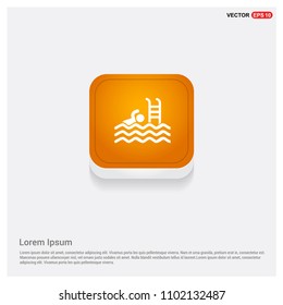 Swimming Icon Orange Abstract Web Button