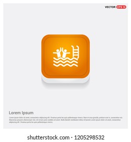 Swimming Icon Orange Abstract Web Button - Free vector icon