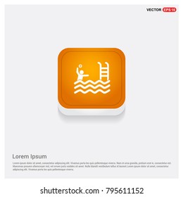 Swimming Icon Orange Abstract Web Button