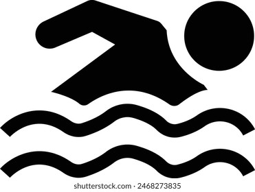 Swimming icon, Person Swimming Icons, logo emblem design vector, Swim Water Information Flat People Pictogram Icon Isolated on transparent Background, for leisure during summer holiday symbol.