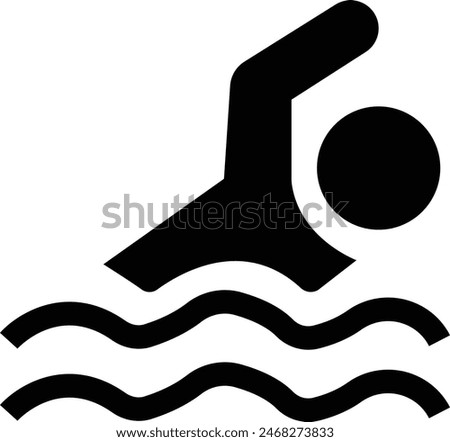 Swimming icon, Person Swimming Icons, logo emblem design vector, Swim Water Information Flat People Pictogram Icon Isolated on transparent Background, for leisure during summer holiday symbol.