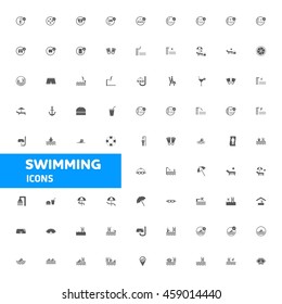 Swimming icon set