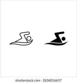 Swimming icon set. swimming man Symbol color editable