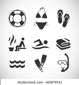 Swimming icon set vector 