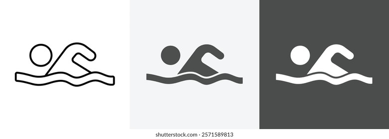 Swimming icon set vector art