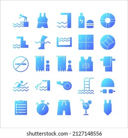 Swimming icon set vector gradient for website, mobile app, presentation, social media.