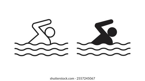 Swimming Icon set. vector illustration set