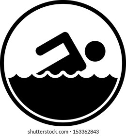 Swimming Icon Sign 