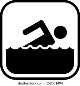 Swimming icon sign 