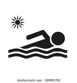 Swimming icon sign