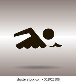 Swimming icon sign