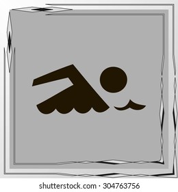 Swimming icon sign