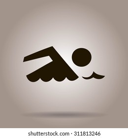 Swimming icon sign