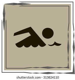 Swimming icon sign