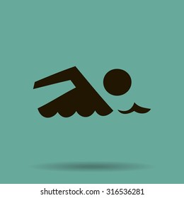 Swimming icon sign
