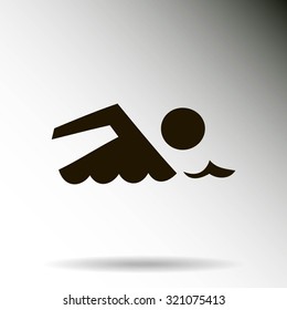Swimming icon sign