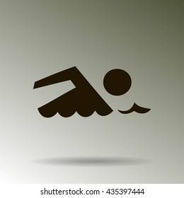 Swimming icon sign