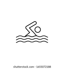 swimming icon. Simple outline vector of Prohibit set for UI and UX, website or mobile application