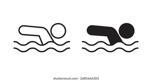 Swimming icon simple vector symbol