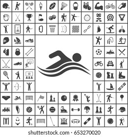 Swimming icon. Sport set of icons