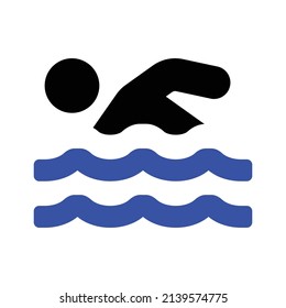Swimming icon .Sports icon. Simple flat vector illustration for your web site design, logo, app, UI.
