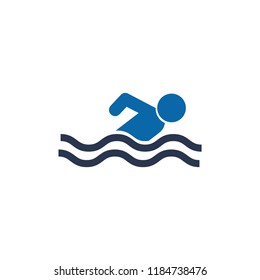 swimming icon, swim Icon Vector