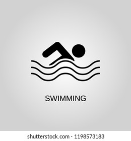 Swimming icon. Swimming symbol. Flat design. Stock - Vector illustration.