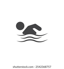 Swimming icon Symbol mark in filled style