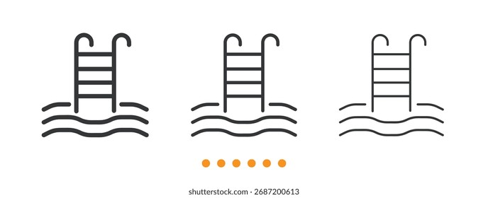 Swimming icon. Thin line icon vector