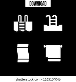 swimming icon. This set with swimming pool, beach towel and towel vector icons for mobile and web