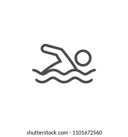 Swimming icon trendy line style