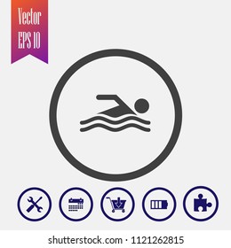 swimming icon vector