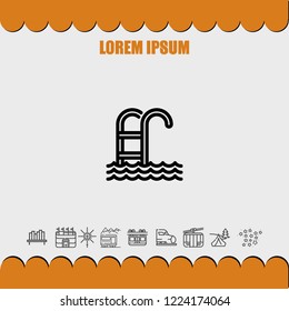 Swimming icon vector