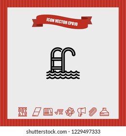 Swimming icon vector