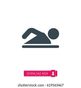 Swimming icon, vector