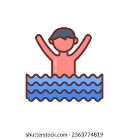 Swimming icon in vector. Illustration