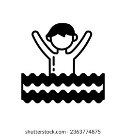 Icono de natación en vector. Ilustración