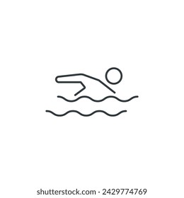 Swimming icon, Swimming vector illustration
