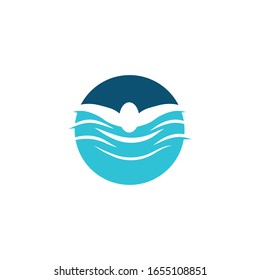 Swimming  icon Vector Illustration design Logo template