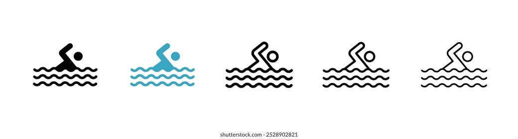 Swimming icon vector illustration set